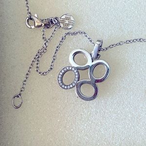 India Hicks Legacy Letter “O” Silver Plated with Rhinestones Chain Necklace